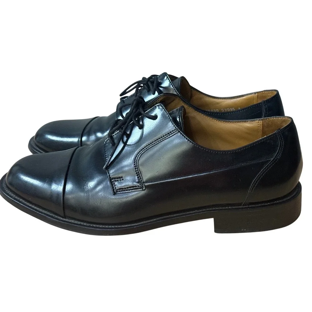 Bostonian Mens Black Leather Cap Toe Derby Dress Shoes 25030 Size‎ 9 W